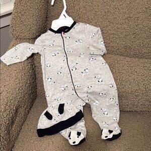 Little Me Dalmatian Snap Footie & Hat 6 M
